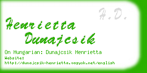 henrietta dunajcsik business card